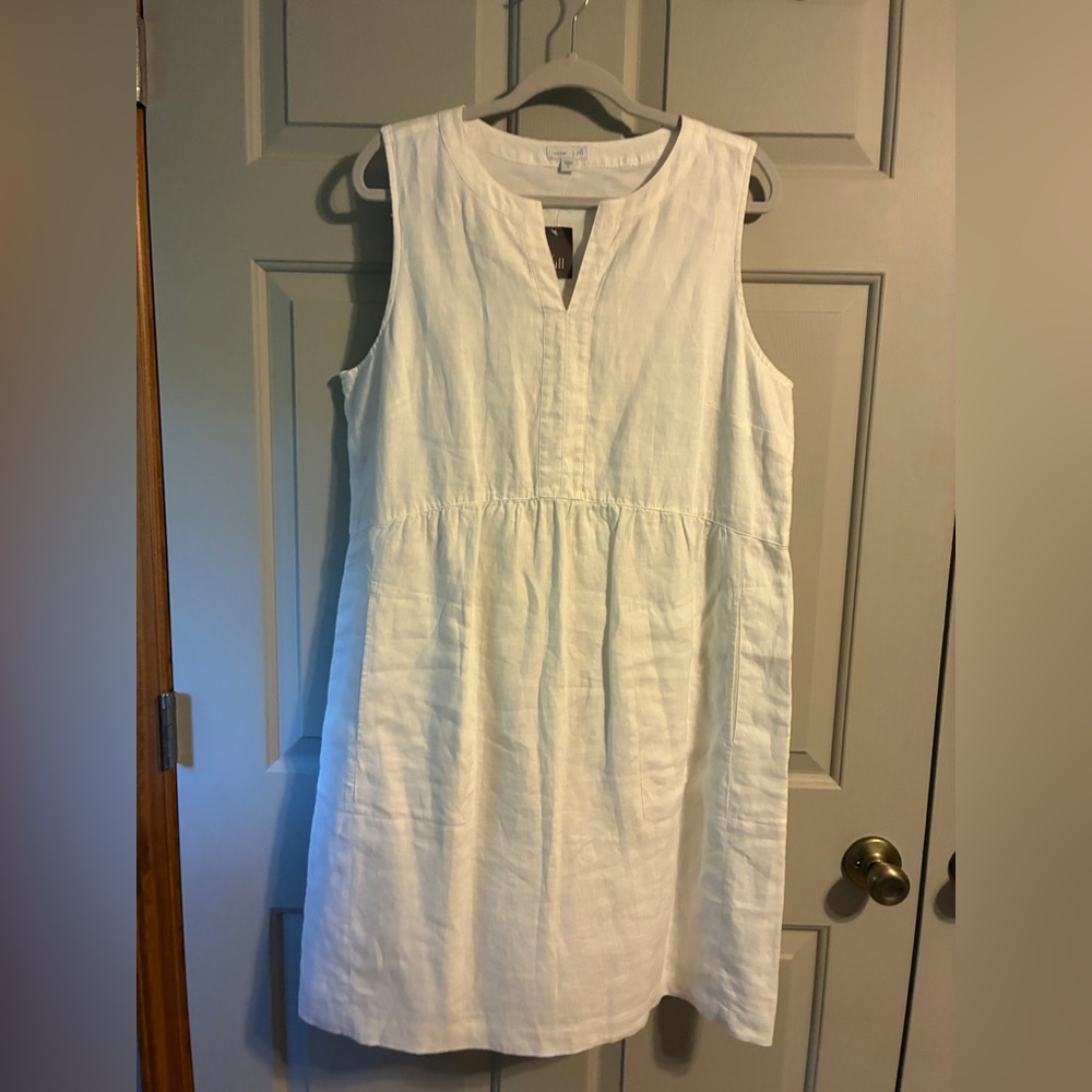 J. Jill White Sleeveless Midi Dress